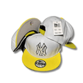 New York Yankees White and Yellow with Embroidered Logo Snapback Cap