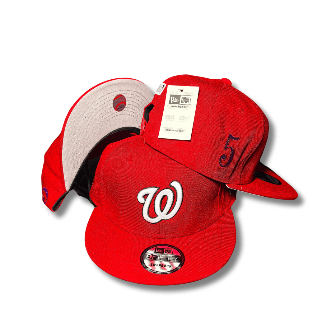 Washington Nationals New Era 9FIFTY with Custom Side Number Red Snapback Cap