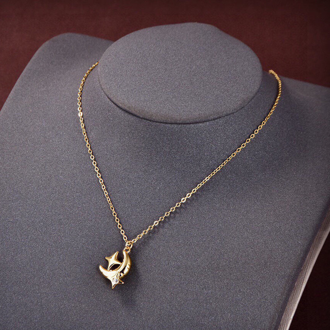 18K BVLGARI Star Moon Necklace