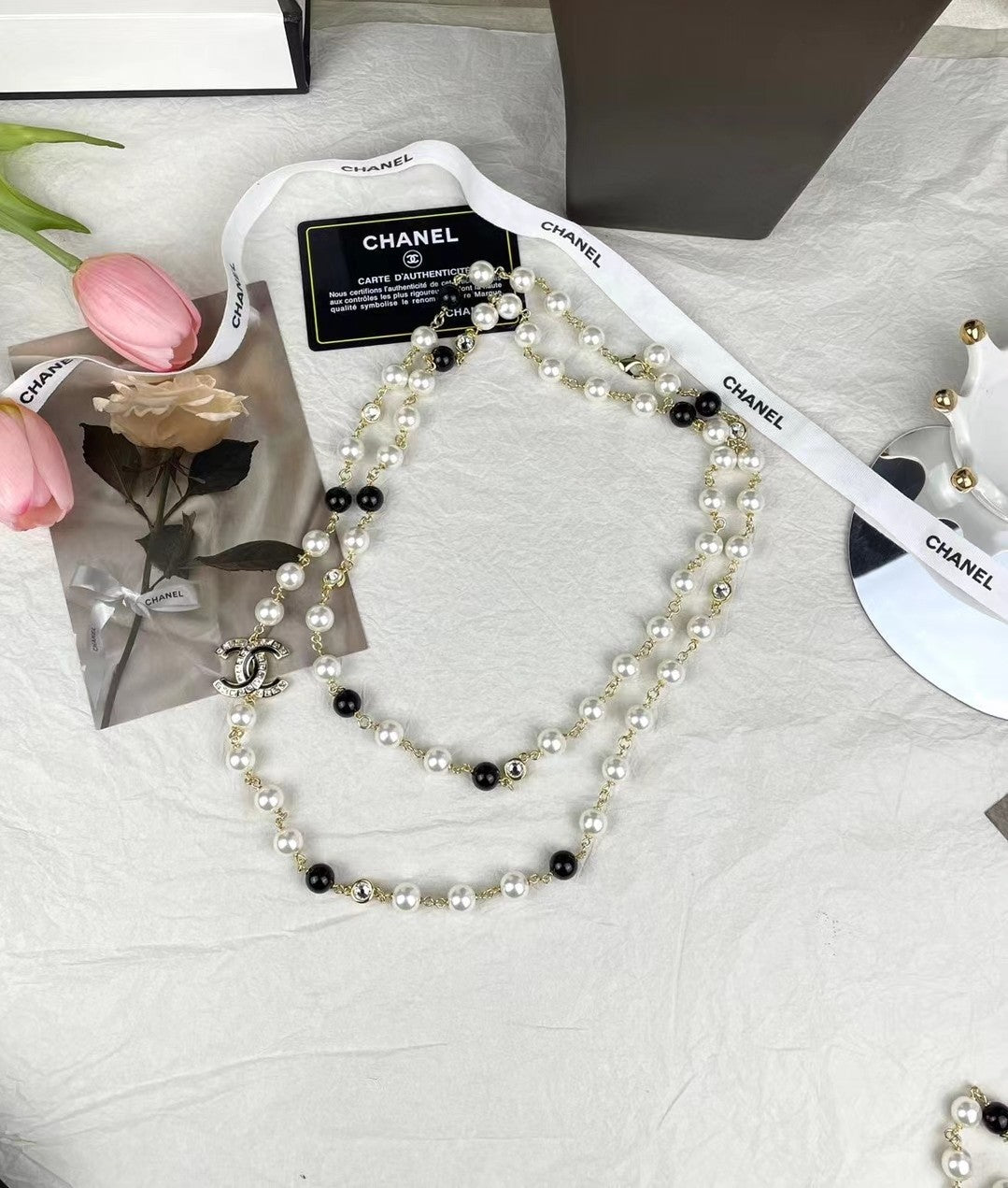 18K  Chanel 23S Long Pearls Necklace