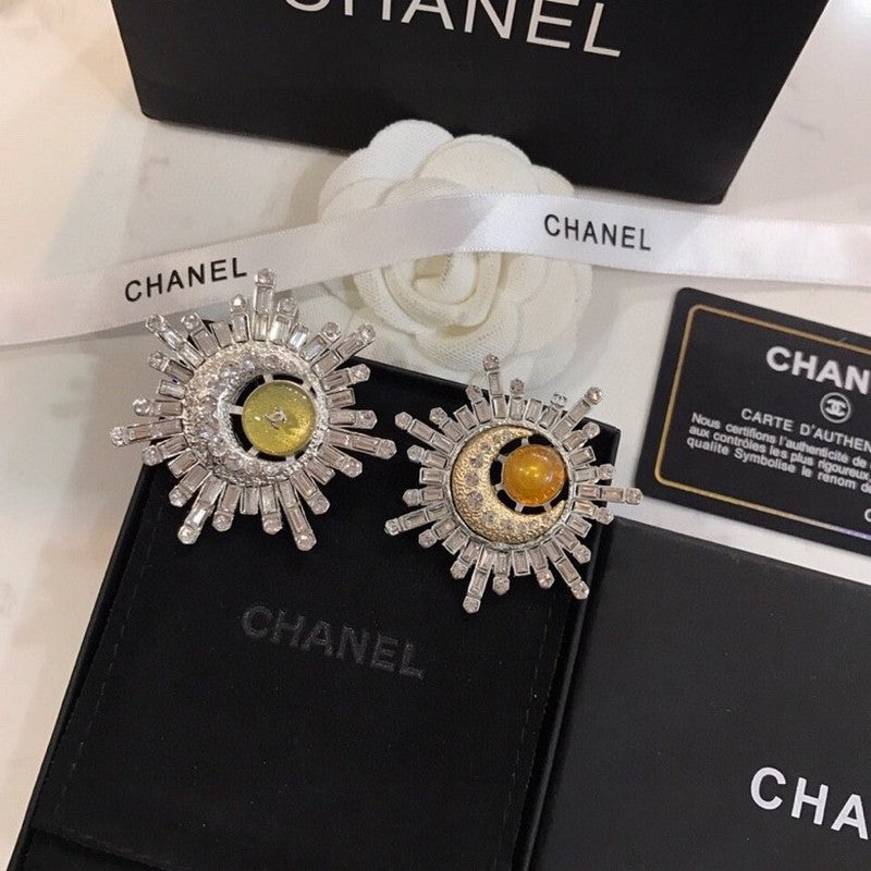 Chanel Crystal 18K Gold Brooch