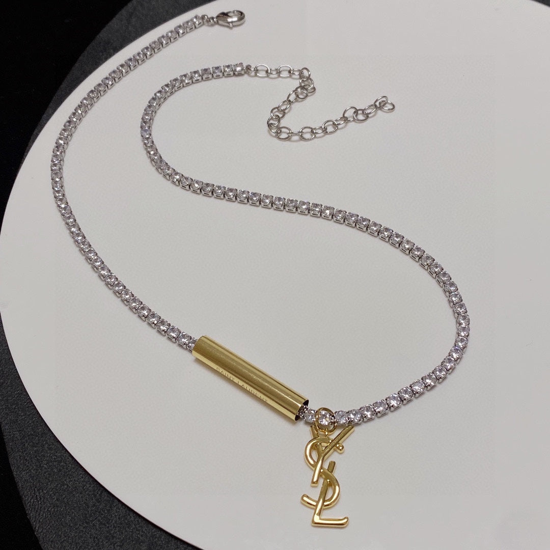 18K YSL Chain Diamond Necklace