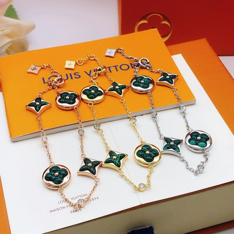 18K Louis Vuitton Blossom Green Flower Bracelet