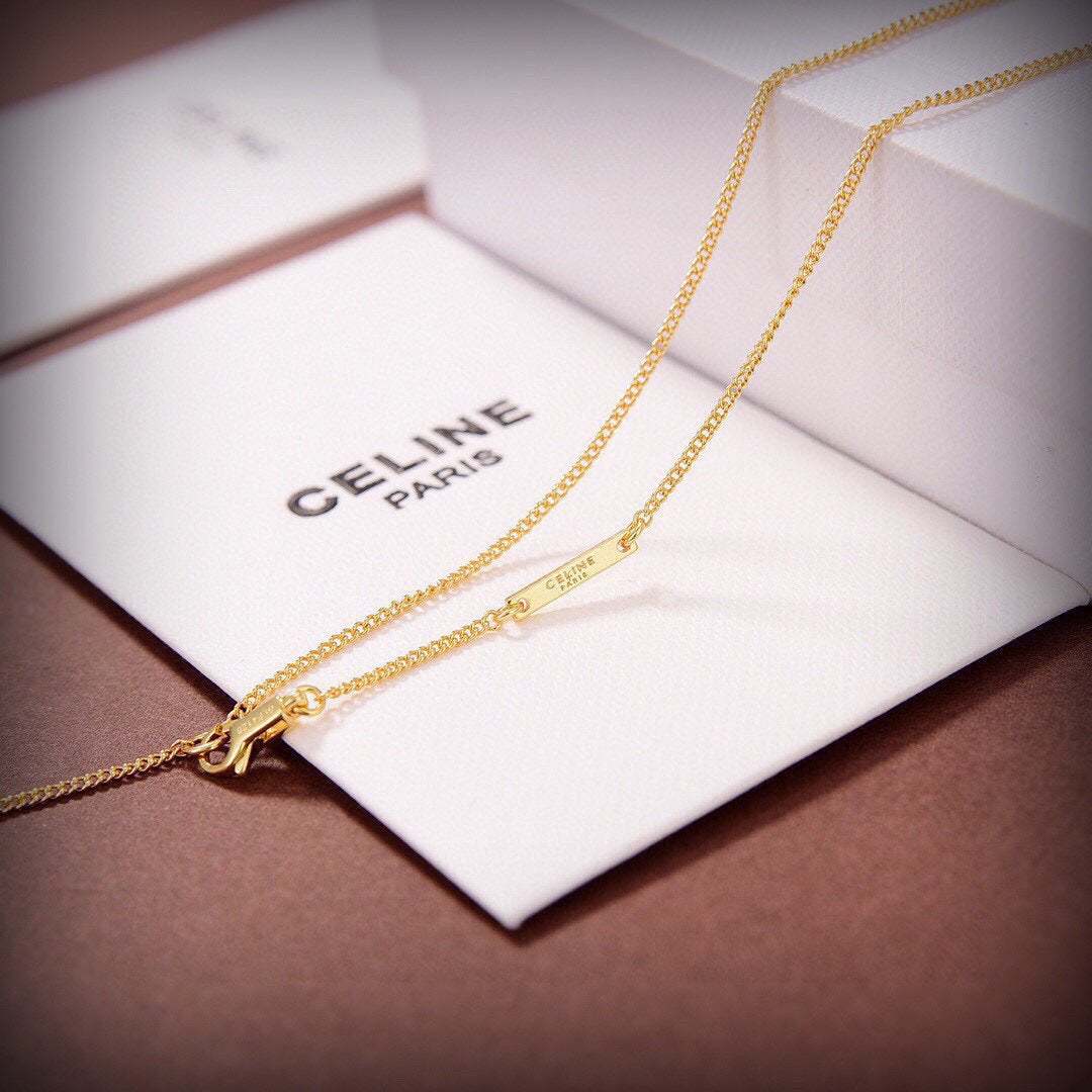 18K Celine Sentimental Double Square Diamond Necklace