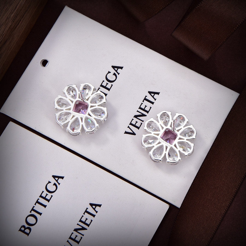 Bvlgari Pink Crystals 18K Gold Earrings