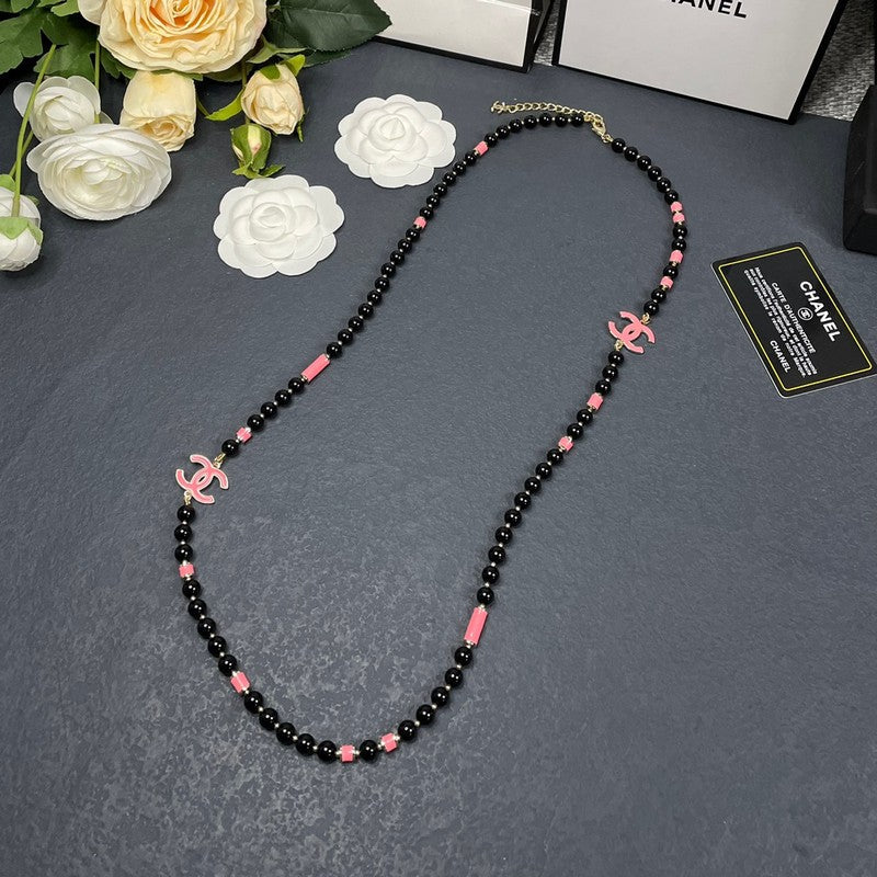 18K  Chanel 24B Black Pearls Necklace
