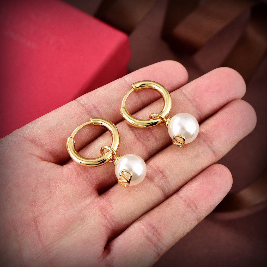 Valentino Pearl 18K Gold Earrings