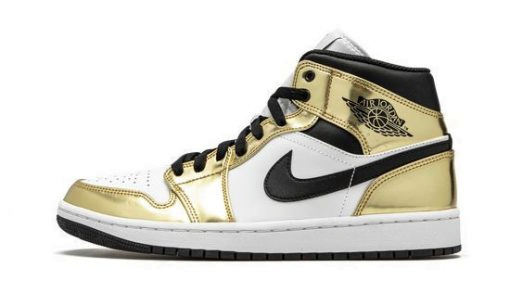 Jordan 1 Mid Metallic Gold Sneakers