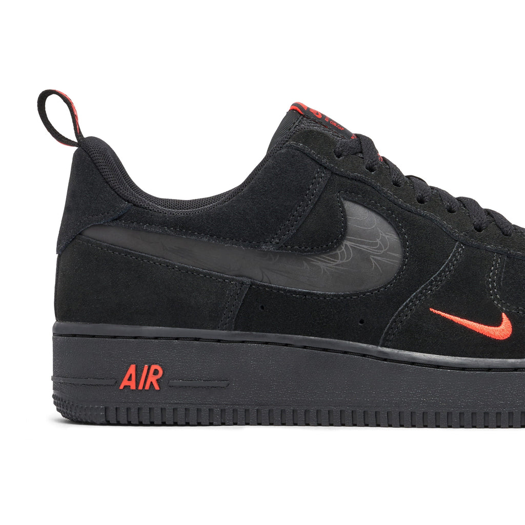 Nike Air Force 1 07 LV8 Reflective Swoosh Black Crimson Sneakers